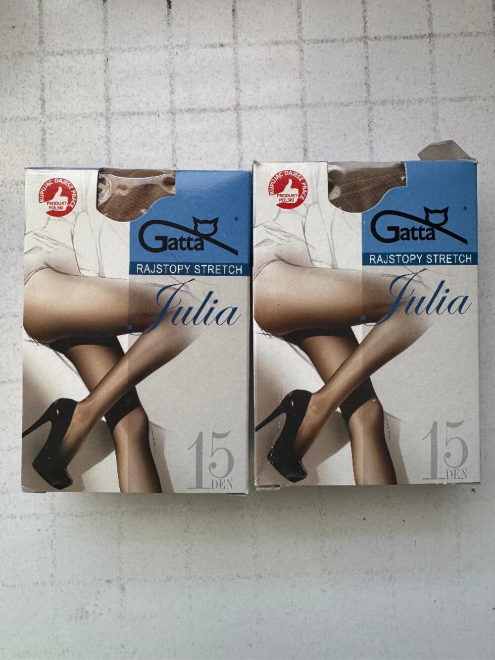 2 X Gatta 15den Classic Women STREATCH COLLANT Tights -DAINO, NOCCIOLA SIZE 5/XL